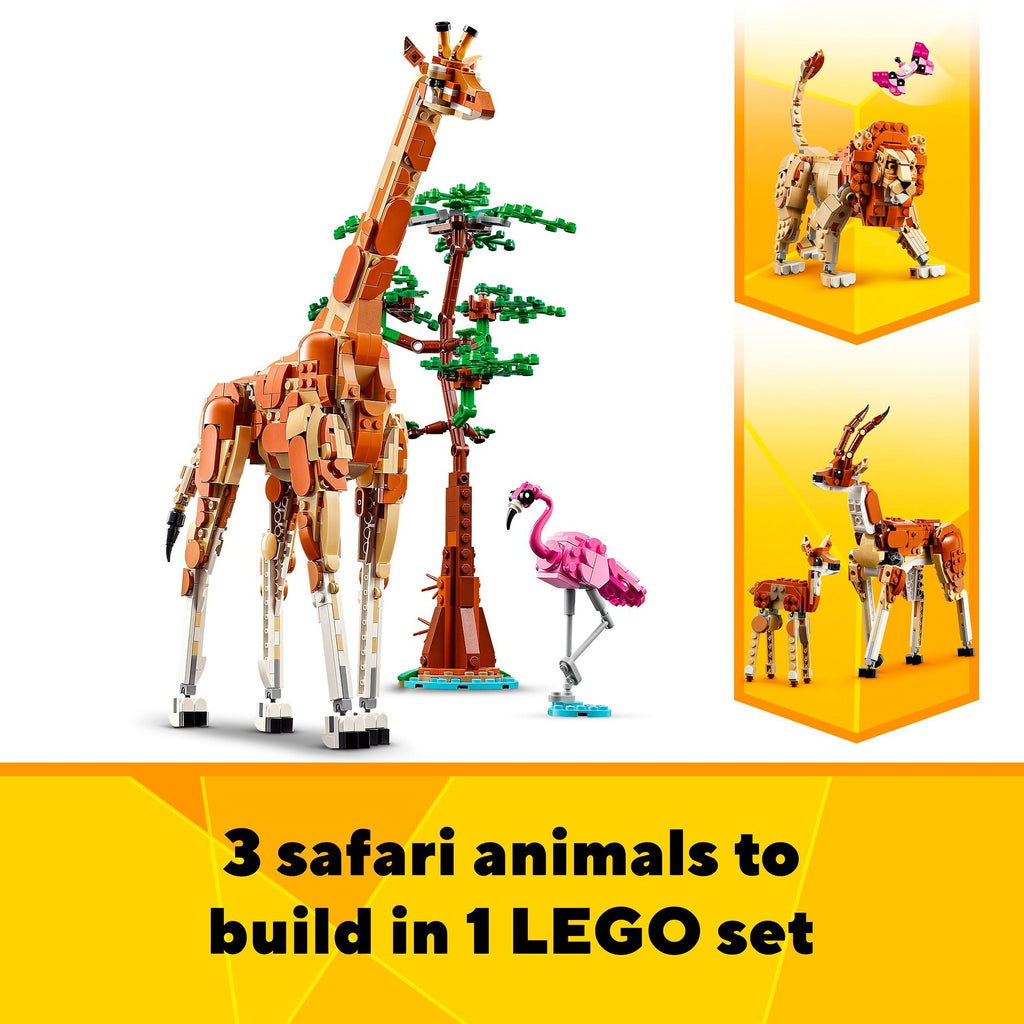 LEGO - creator 3in1 safaridieren speelgoed set met giraffe gazelles en leeuw 31150