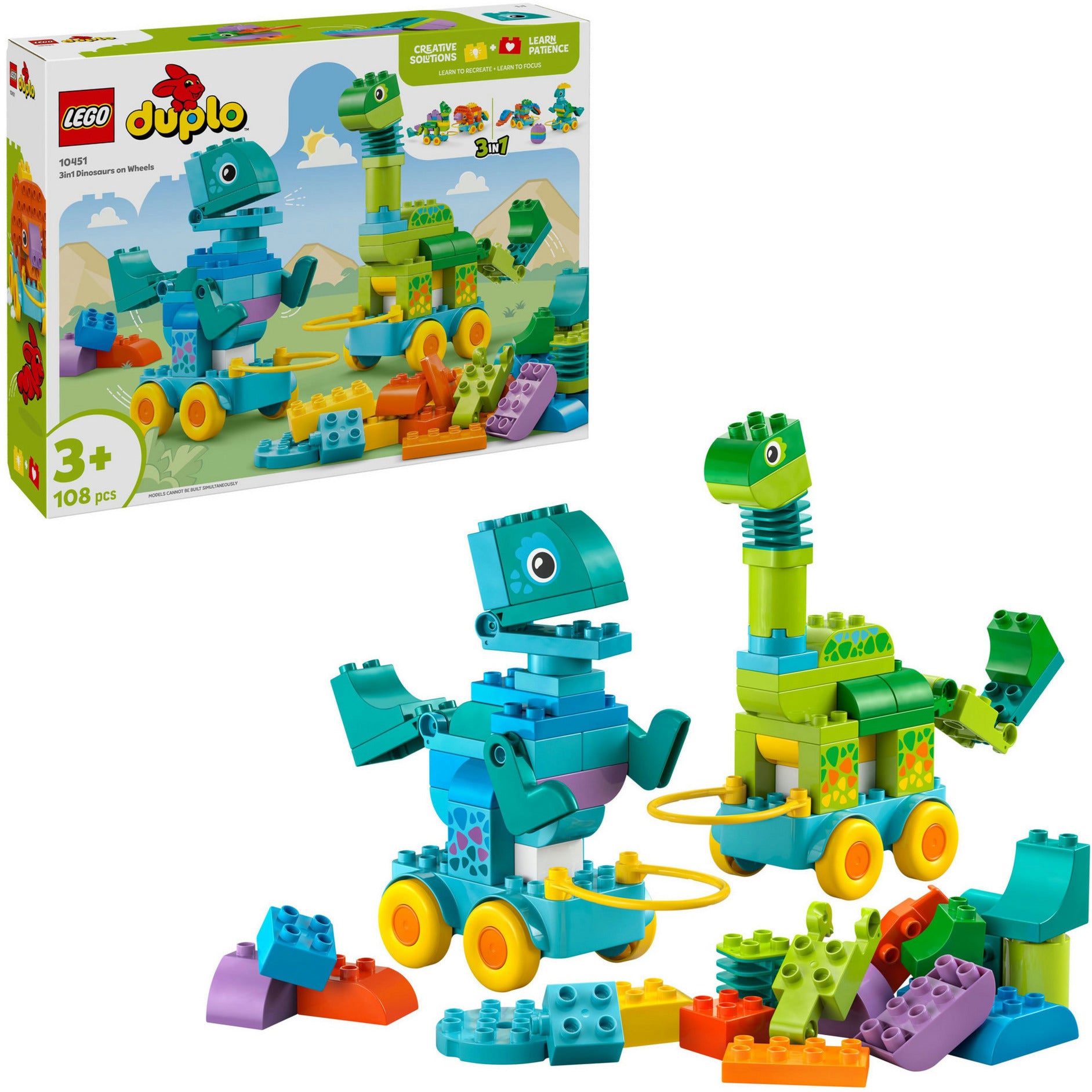 Lego duplo 10451 3-in-1 dinosaurussen op wielen