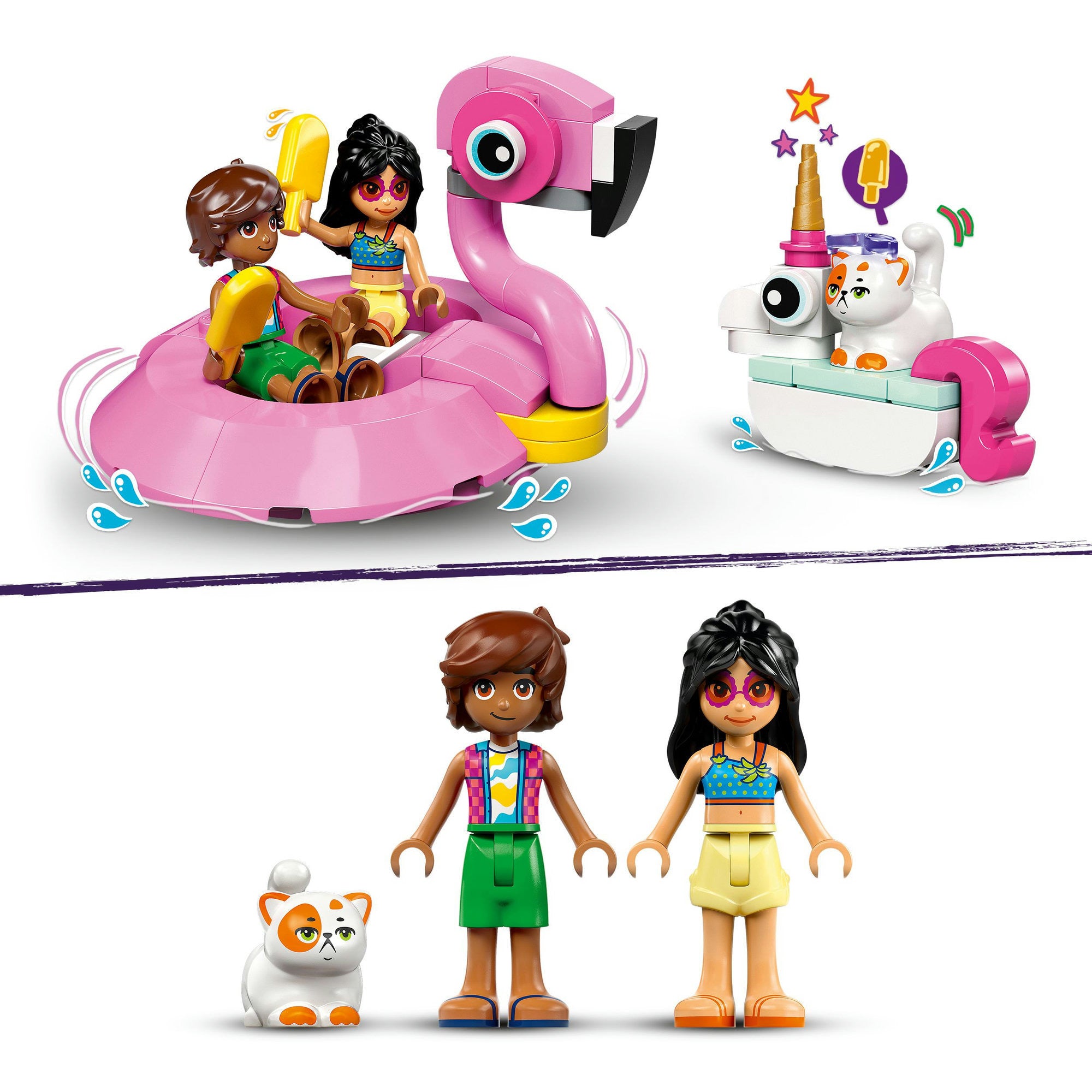 LEGO - friends 42658 zwembadfeestje met flamingo en eenhoorn