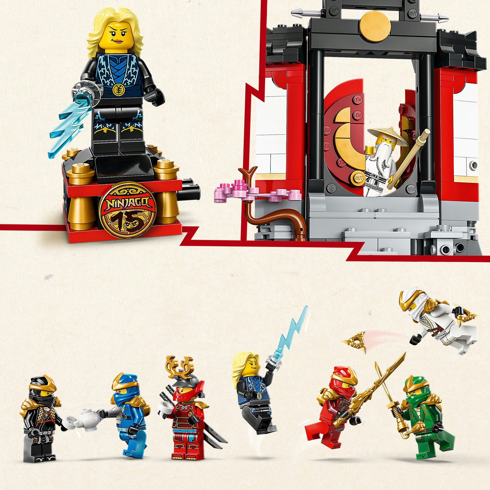 Lego ninjago 71866 15-jarig jubileum: display met ninjapersonages