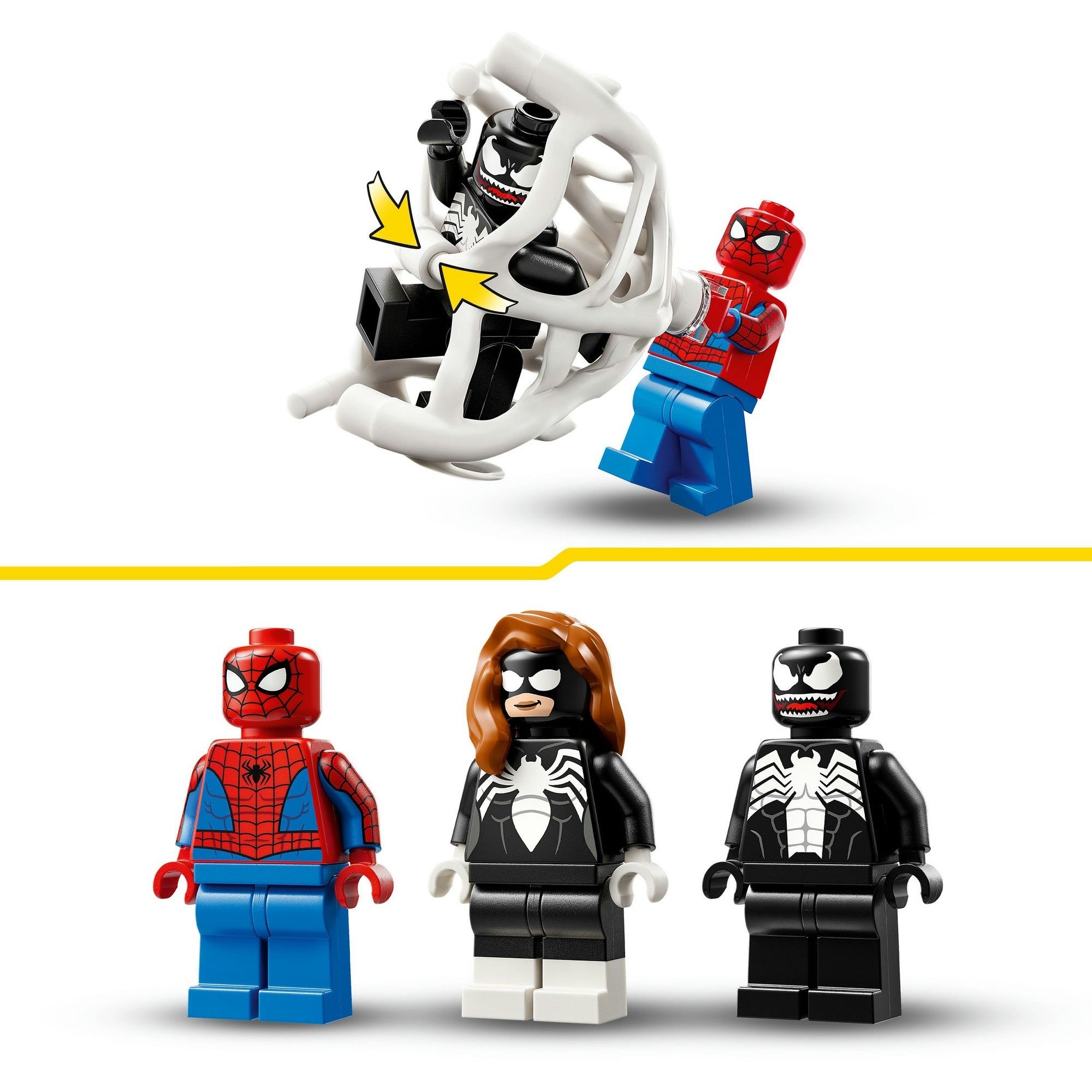 Lego super heroes 76309 spider-man vs. venoms klassieke auto