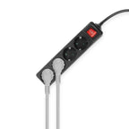 Act connectivity act stekkerdoos met lichtgevende schakelaar, 4 sockets, 2 m, zwart ac2440