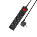 ACT Connectivity - ACT Connectivity stekkerdoos met lichtgevende schakelaar 4 sockets 2 m zwart stekkerdoos (zwart)