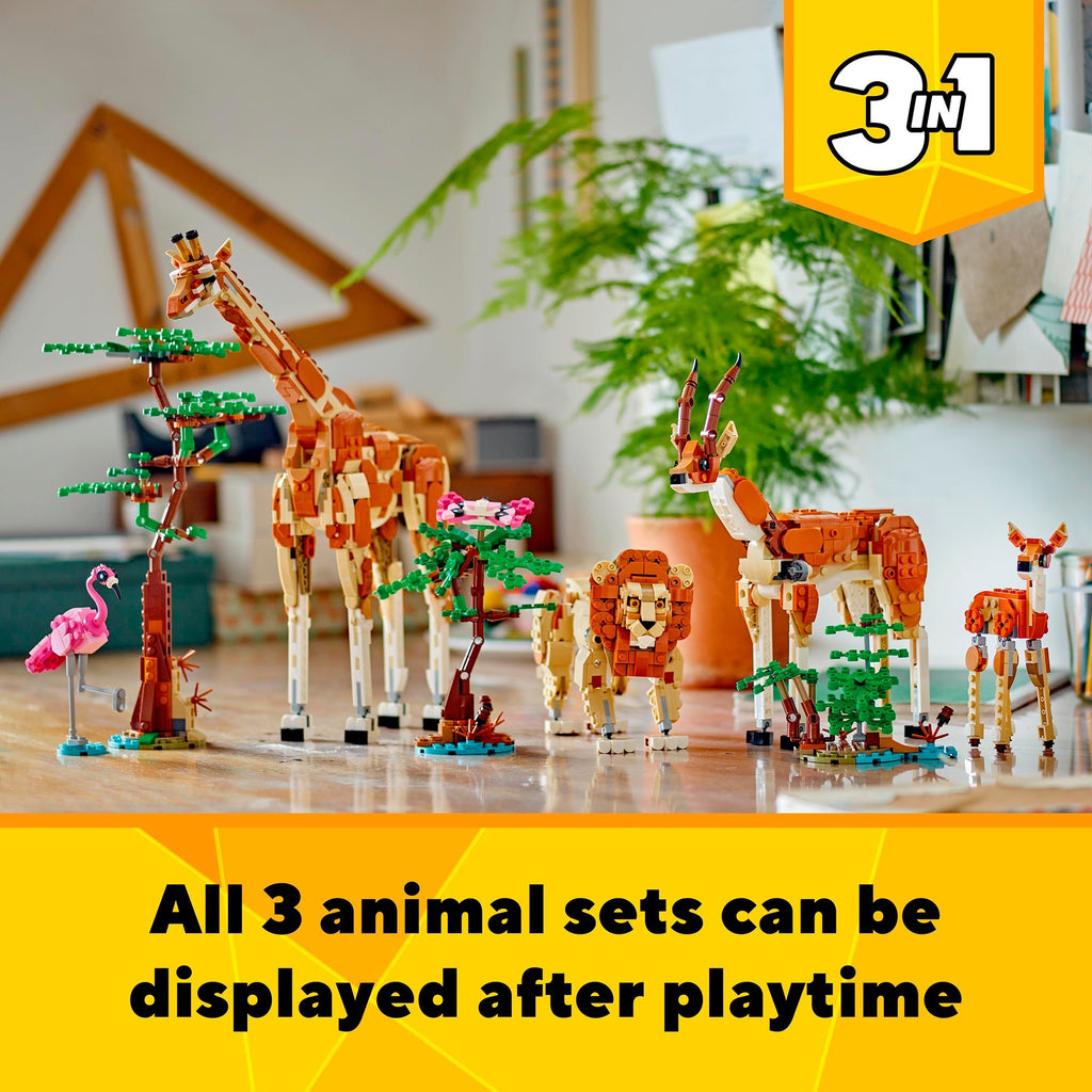 LEGO - creator 3in1 safaridieren speelgoed set met giraffe gazelles en leeuw 31150