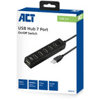 ACT Connectivity - ACT Connectivity usb hub 7 port met aan- en uit schakelaar usb-hub (zwart)