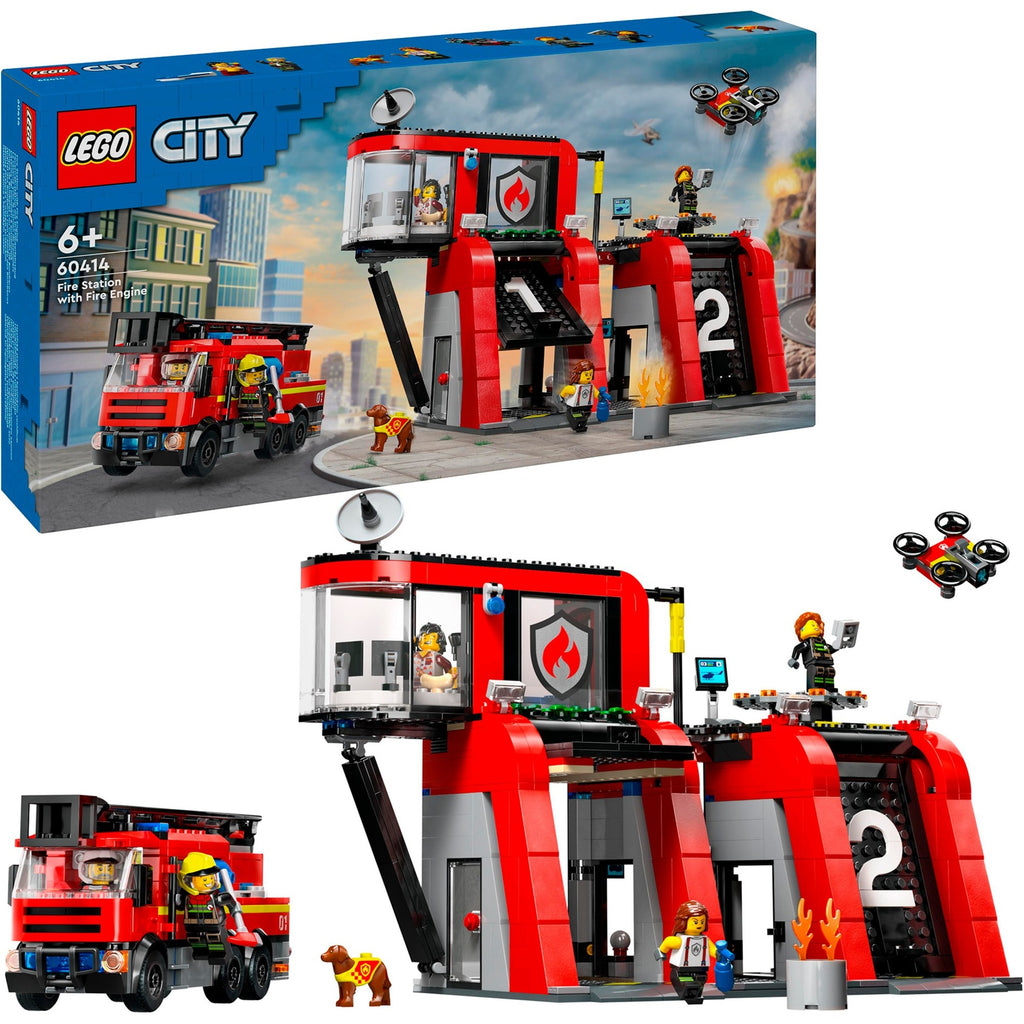 Lego city brandweerkazerne en brandweerauto - 60414
