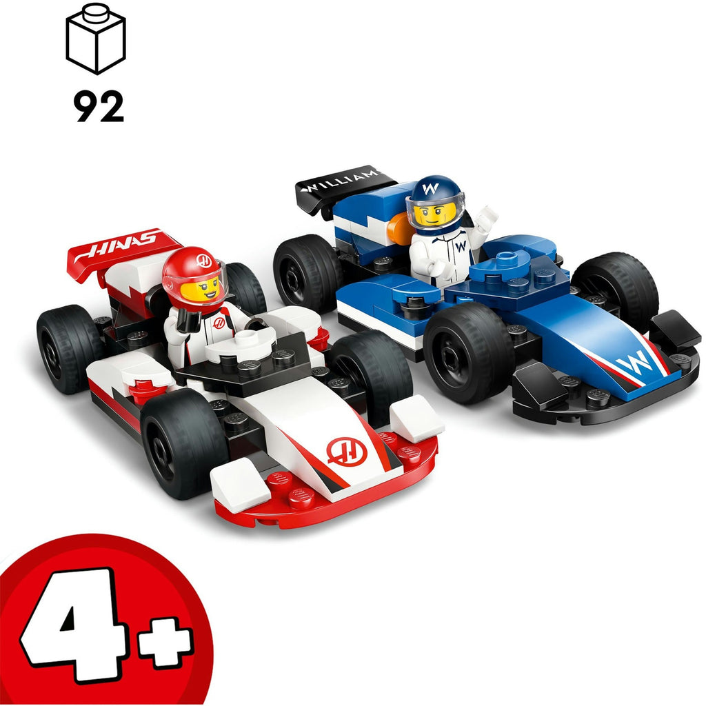 LEGO - city f1 williams racing en haas f1 racewagens - 60464