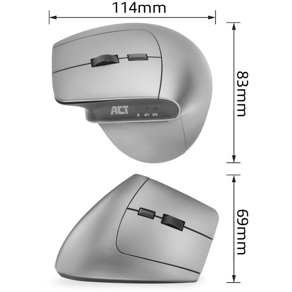 Act draadloze muis ac5155 bluetooth zwart, zilver