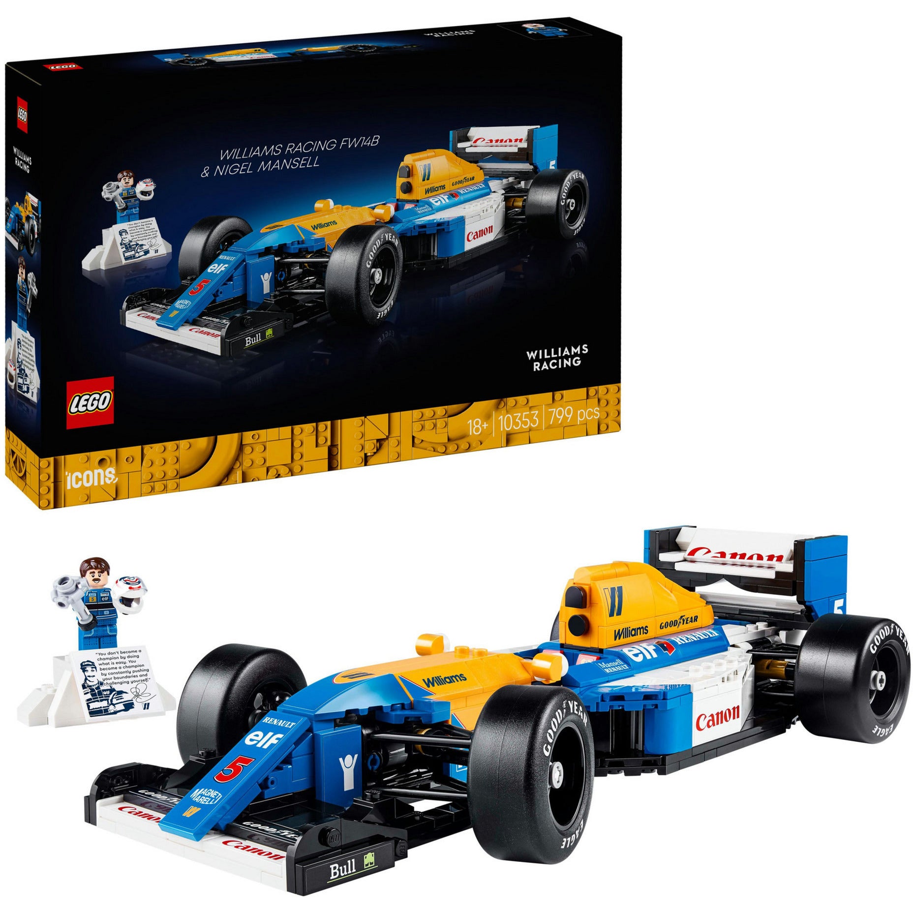 Lego icons - williams racing fw14b en nigel mansell constructiespeelgoed (10353)
