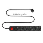 ACT Connectivity - ACT Connectivity Act stekkerdoos met lichtgevende schakelaar 6 sockets 3 m zwart ac2465