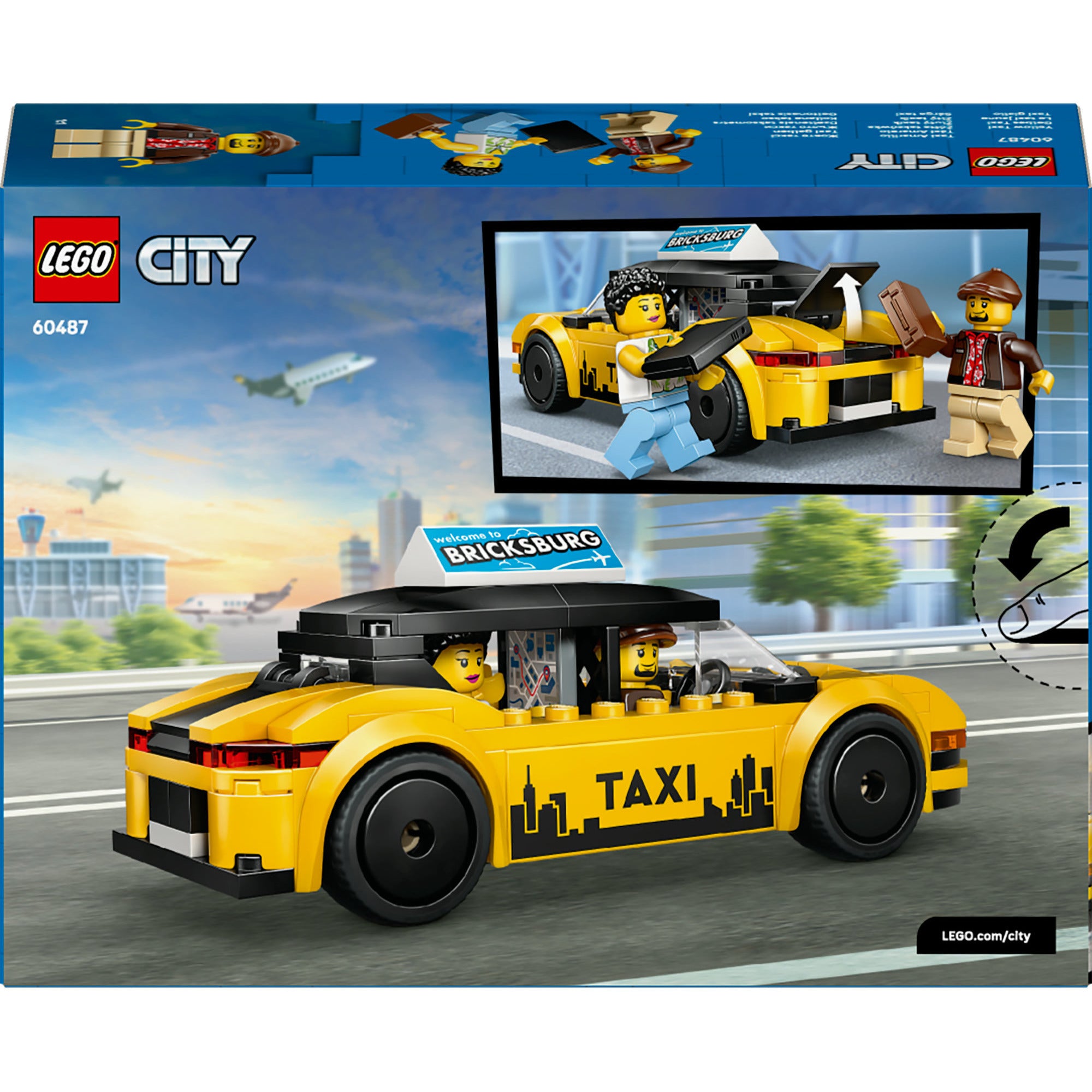 LEGO - ® city gele taxi - modelautobouwset met 2 minifiguren - klassieke speelgoedtaxi - 60487