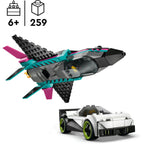 Lego city jet vs. car6 constructiespeelgoed