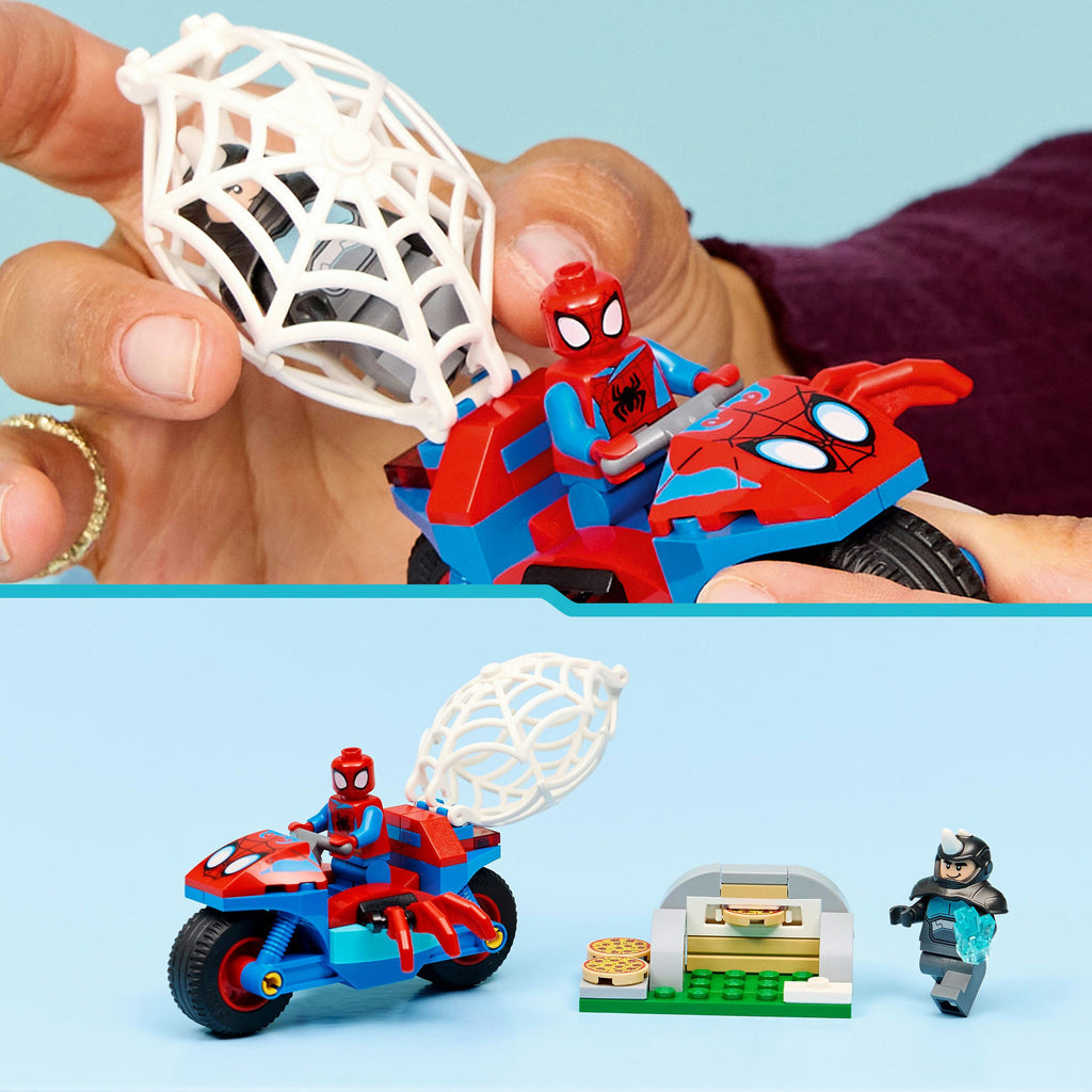 Lego marvel spidey on his motorcycle vs. rhino - 11206
