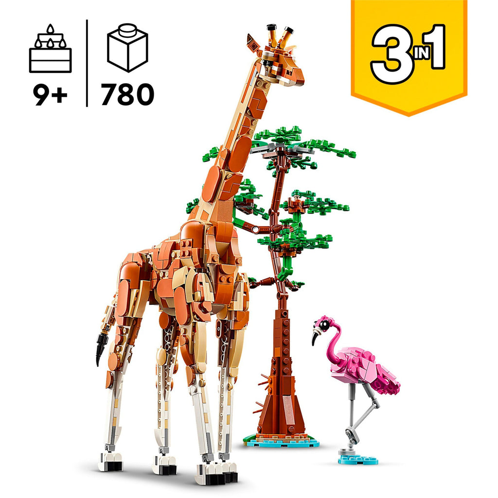 LEGO - creator 3in1 safaridieren speelgoed set met giraffe gazelles en leeuw 31150