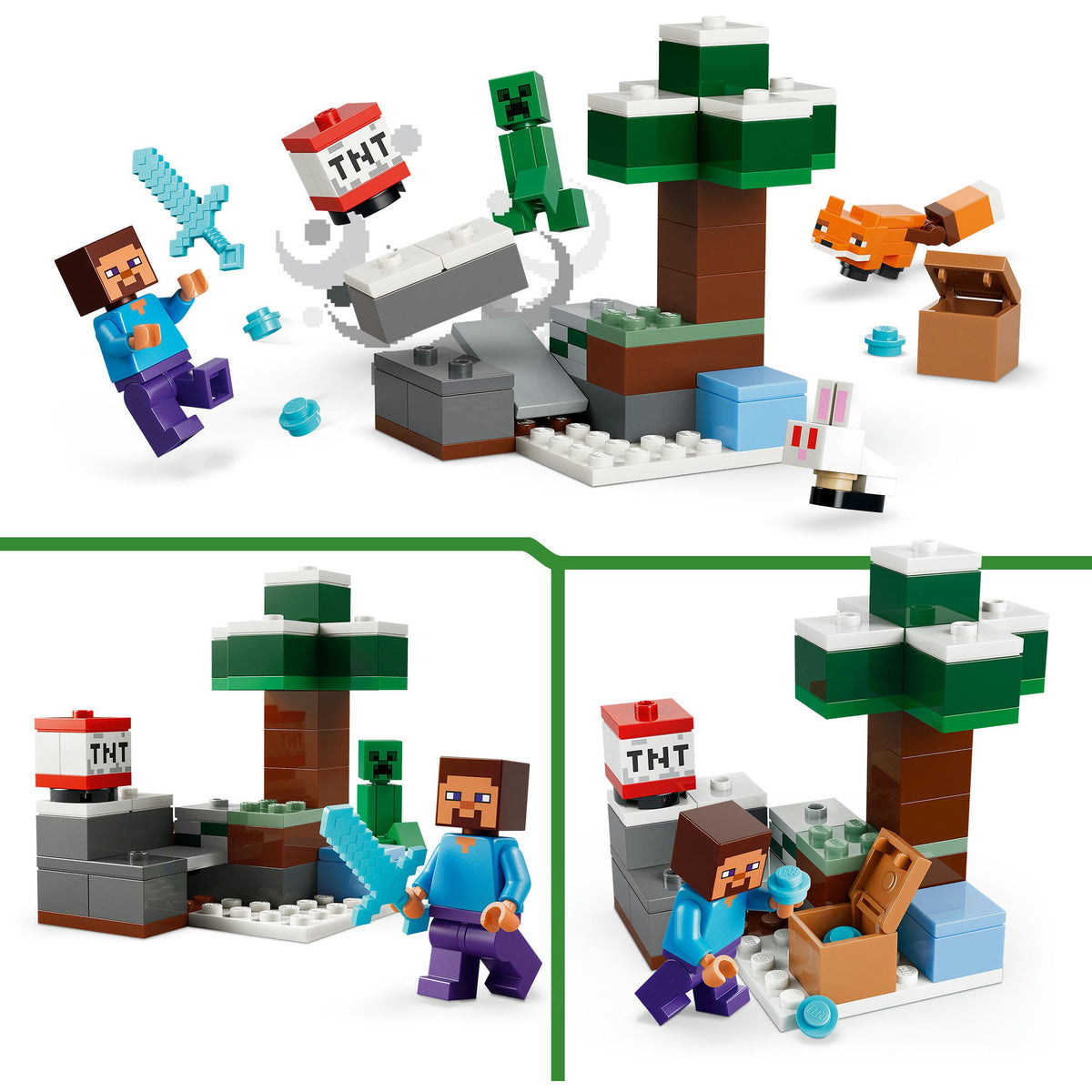 LEGO - minecraft steve's taiga-avontuur videogame bouwpakket voor kinderen - 21583