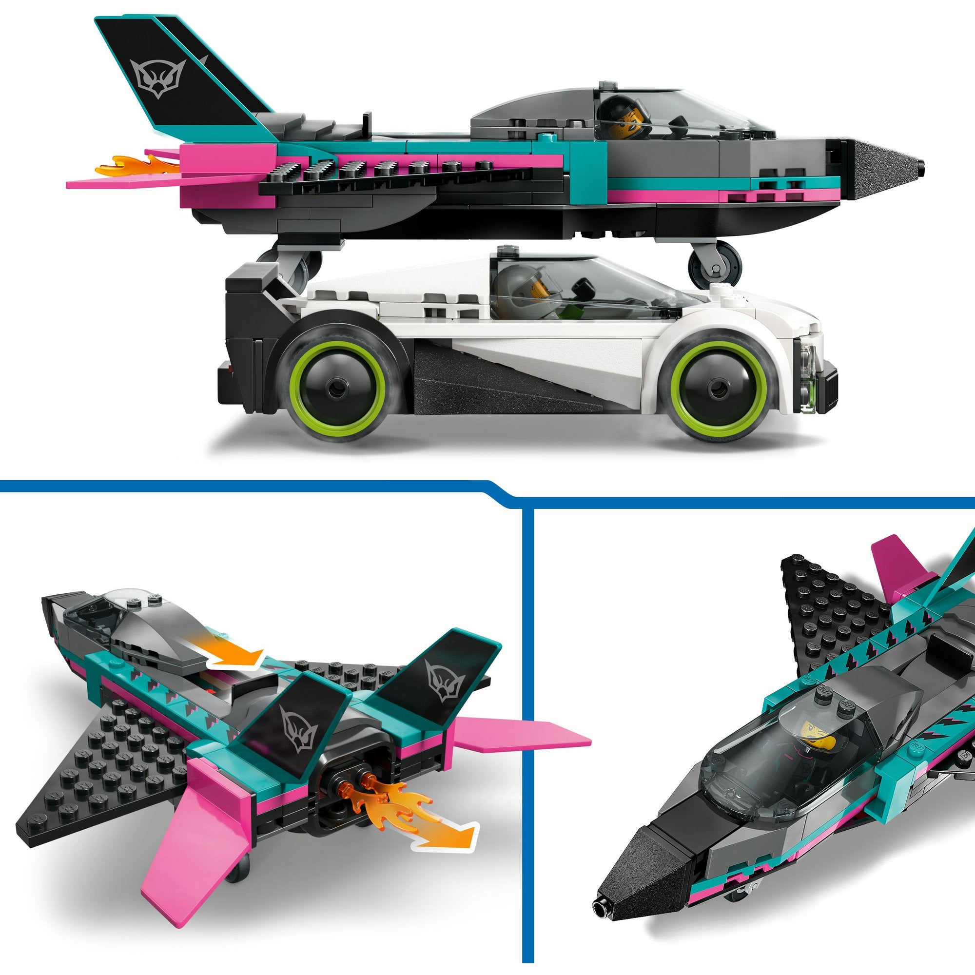 Lego city jet vs. car6 constructiespeelgoed
