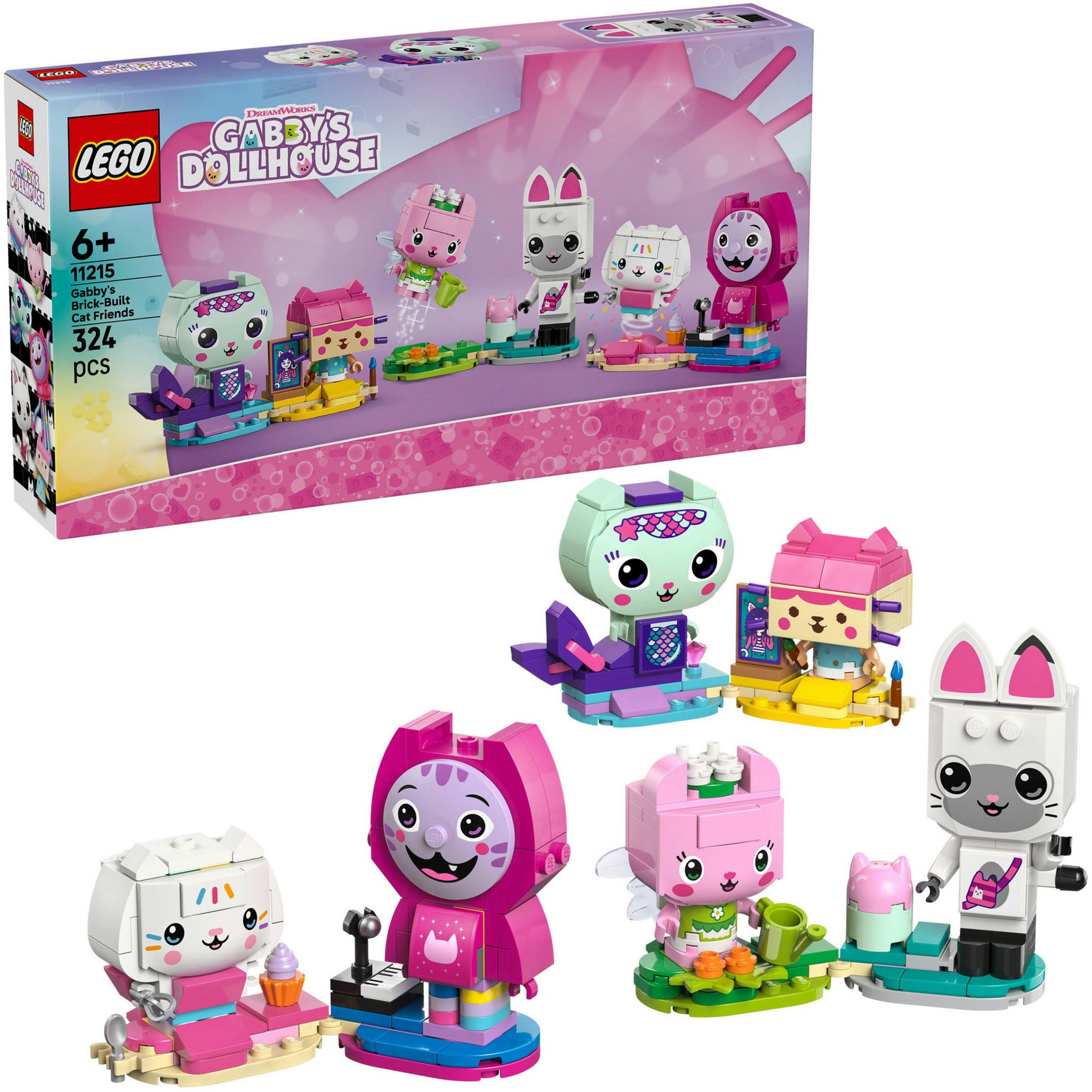 LEGO - gabby's poppenhuis - gabby’s bouwbare kattenvriendjes constructiespeelgoed (11215)