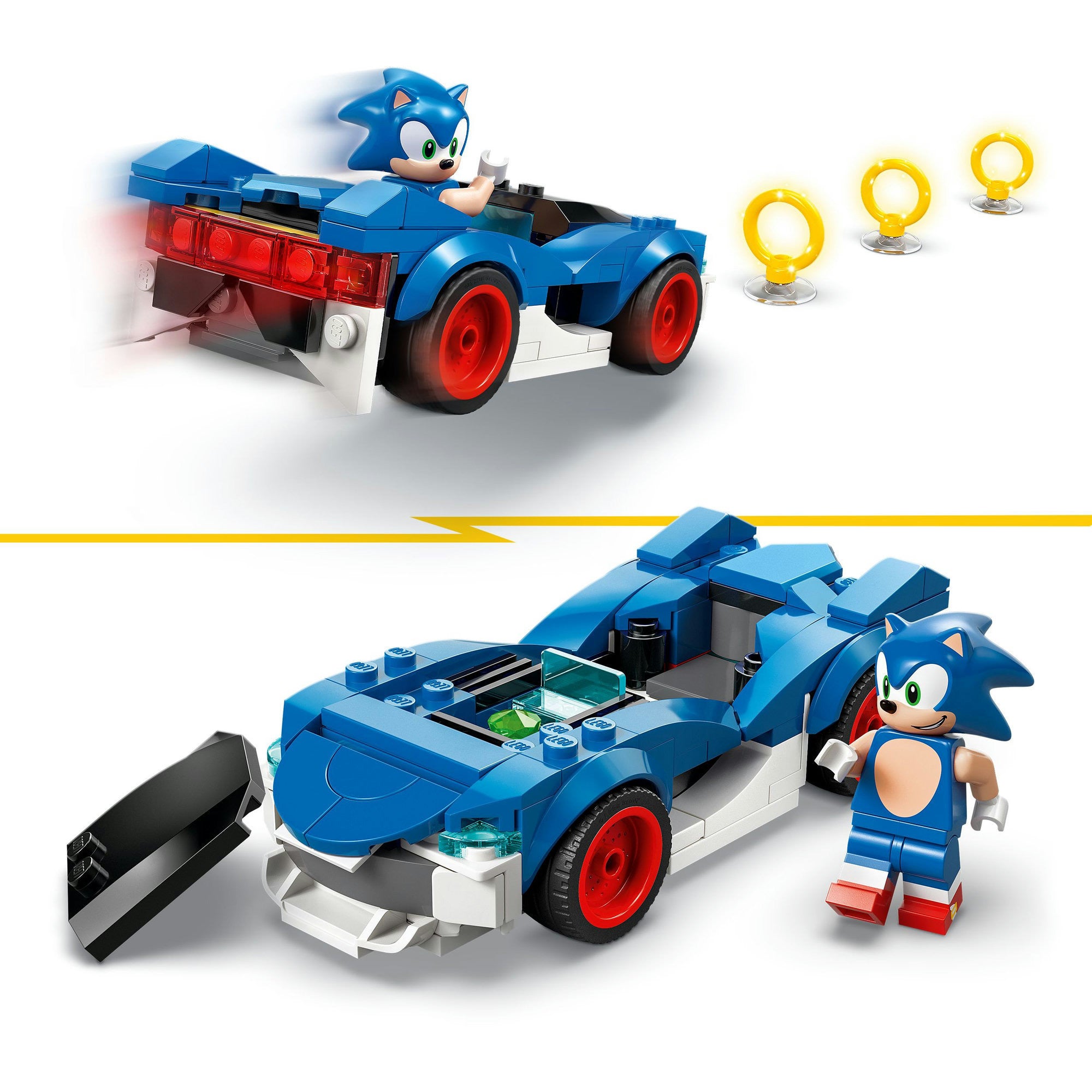 Lego sonic the hedgehog - sonic's car: speedster lightning constructiespeelgoed (77117)