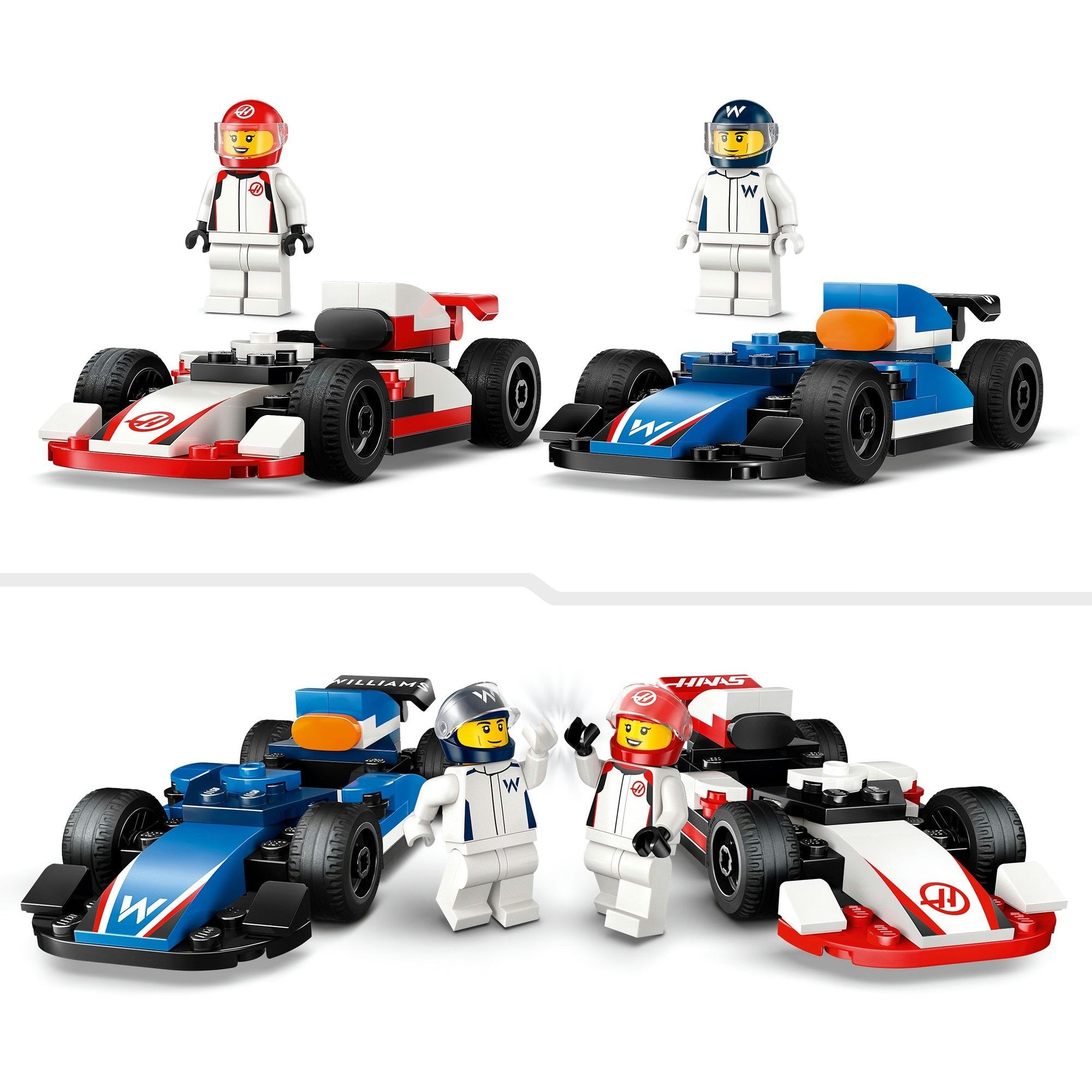 Lego city 60464 f1 williams racing en haas f1 racewagens