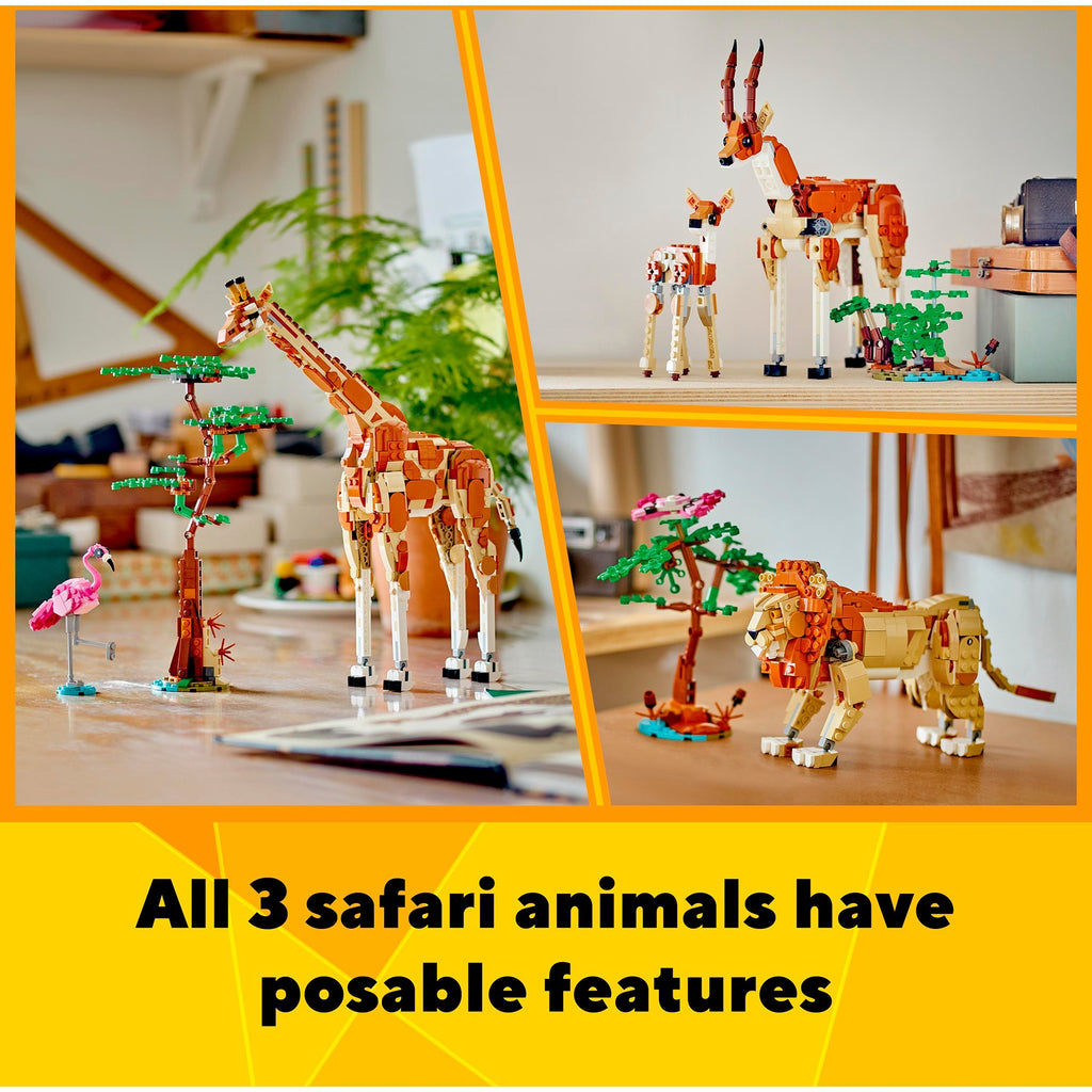 LEGO - creator 3in1 safaridieren speelgoed set met giraffe gazelles en leeuw 31150