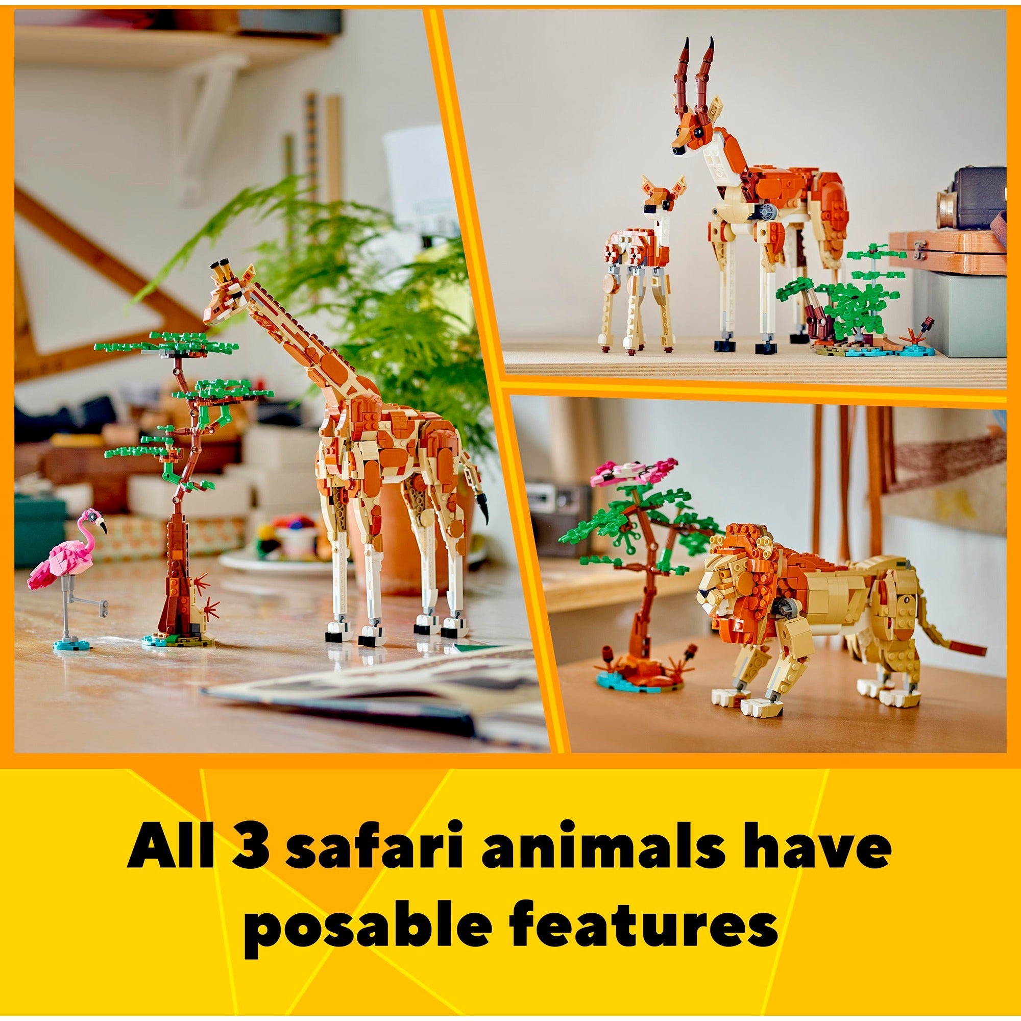 LEGO - creator 3in1 safaridieren speelgoed set met giraffe gazelles en leeuw 31150