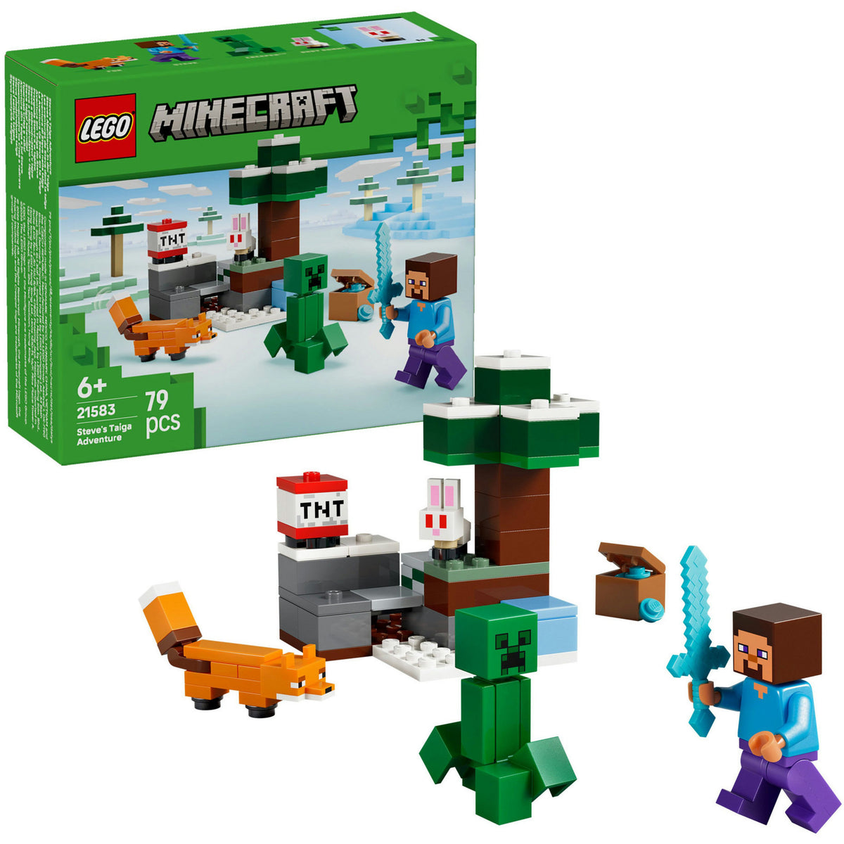 LEGO - minecraft steve's taiga-avontuur videogame bouwpakket voor kinderen - 21583