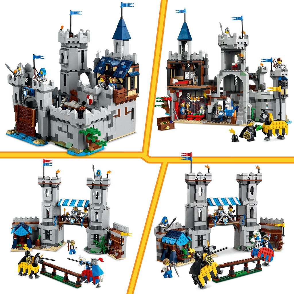 Lego creator 3in1 middeleeuws kasteel met ridders te paard bouwpakket voor kinderen 31168