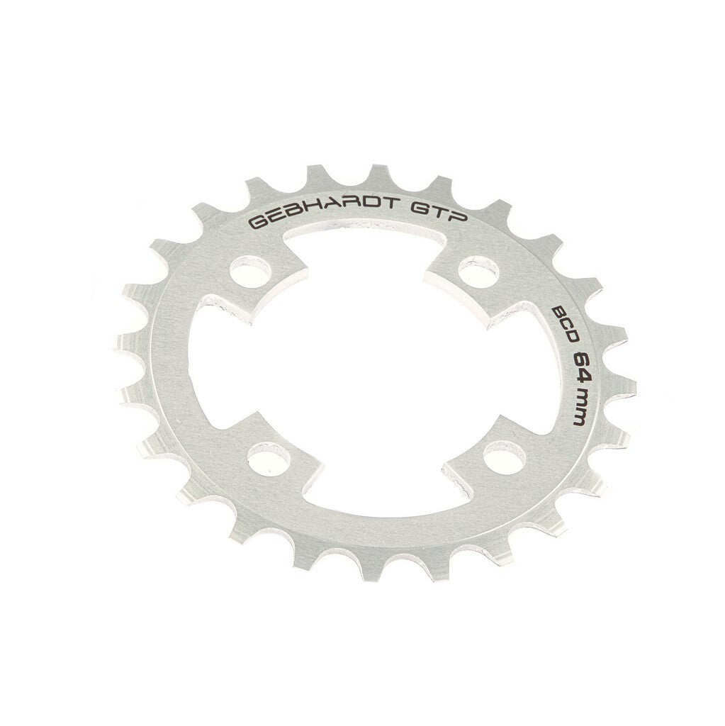 Plateau Gebhardt 22 dents 4 trous argent Shimano 64mm