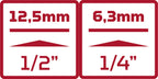 Gedore red | r46004049 | dopsleutelset | 1 4” + 1 2* | 49-delig - r46004049