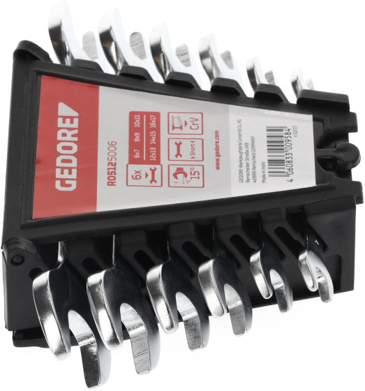 Gedore steeksleutelset kort | sw 6-17 mm | 6-dlg - 3300958
