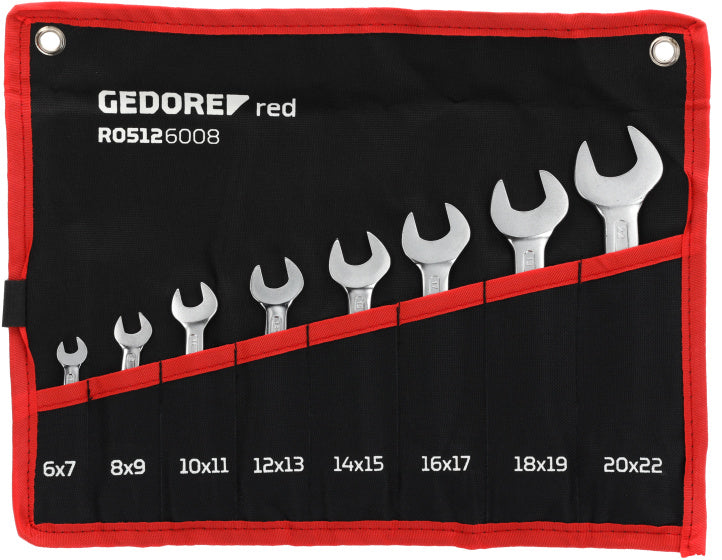 Gedore red r05126008 | dubbele steeksleutelset | kort | 6-22 mm | 8-delig - r05126008