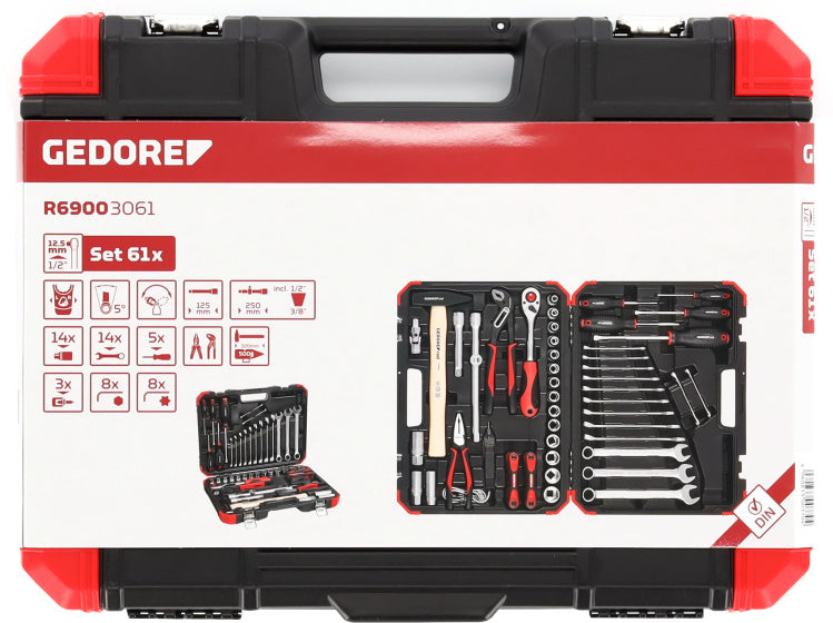Gedore red | r69003061 | gereedschapset 1 2 | 61-delig - 3300370