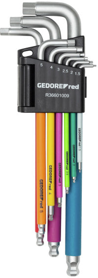 Gedore r36401009 | haakse stiftsleutelset | in | 1,5-10 mm multicolor | 9-dlg 3301332