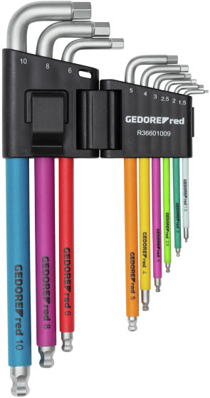 Gedore r36401009 | haakse stiftsleutelset | in | 1,5-10 mm multicolor | 9-dlg 3301332