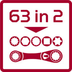 Gedore red r07501002 dubbele ringratelsleutel omschakelbaar metrisch 2-delig 3300900 - r07501002