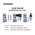 SCHWALBE - SCHWALBE ventil "clik valve" valve clik valv starter kit dv