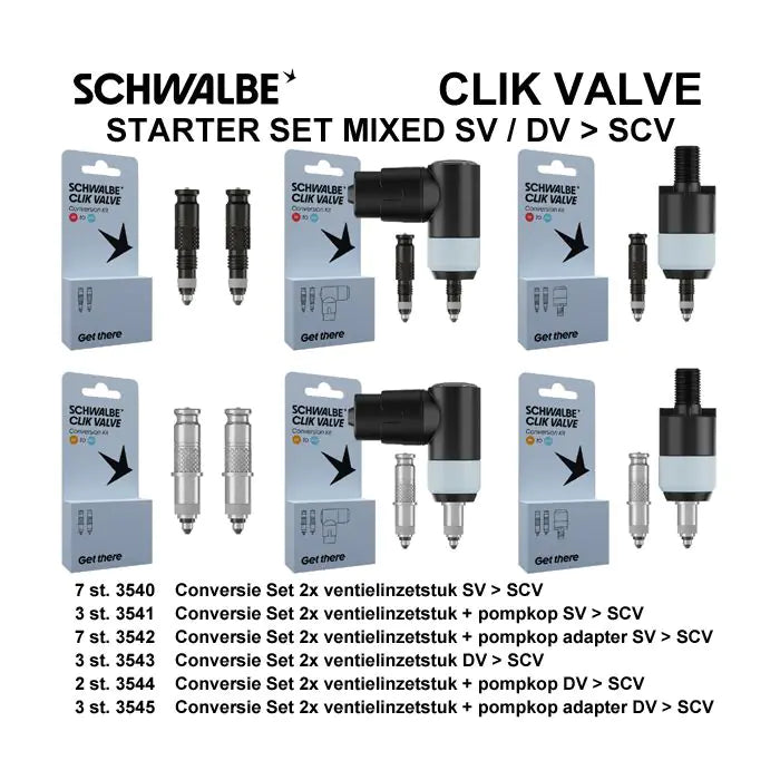 Schwalbe Benelux B.V. - Benelux B.V. ventiel conversiekit clik sv-scv & dv-scv 25-delig