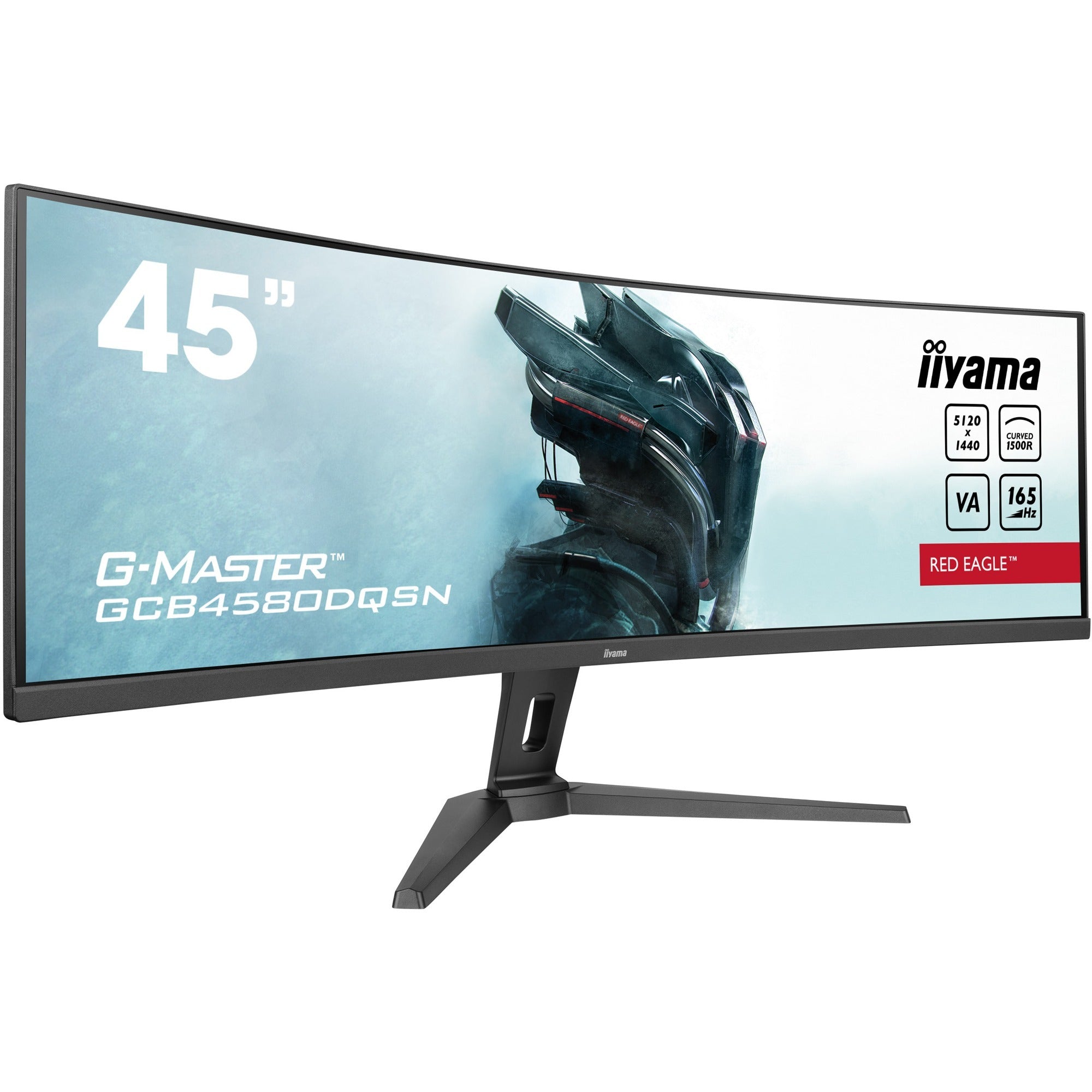 Iiyama g-master red eagle gcb4580dqsn-b1 45 curved ultrawide gaming monitor (zwart, 2x hdmi, displayport, 3x usb-a, usb-b, usb-c, rj-45)
