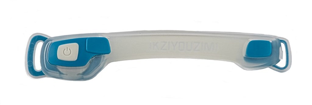 Ikzi light armband stripled 2x rode led, transparant blauw