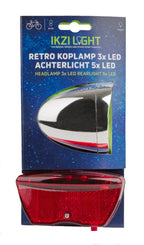 kit d'éclairage Retro LED pile argent/rouge