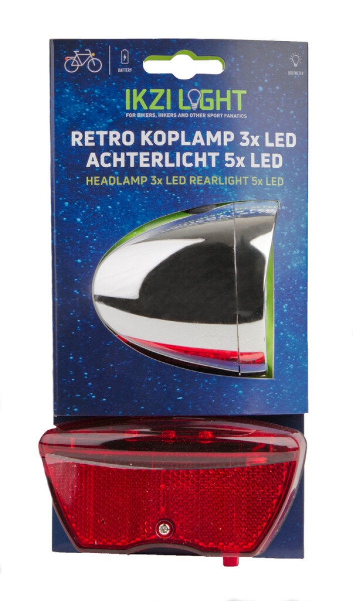 kit d'éclairage Retro LED pile argent/rouge