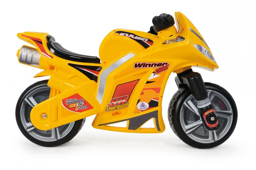 Injusa loopfiets motor speed bike geel