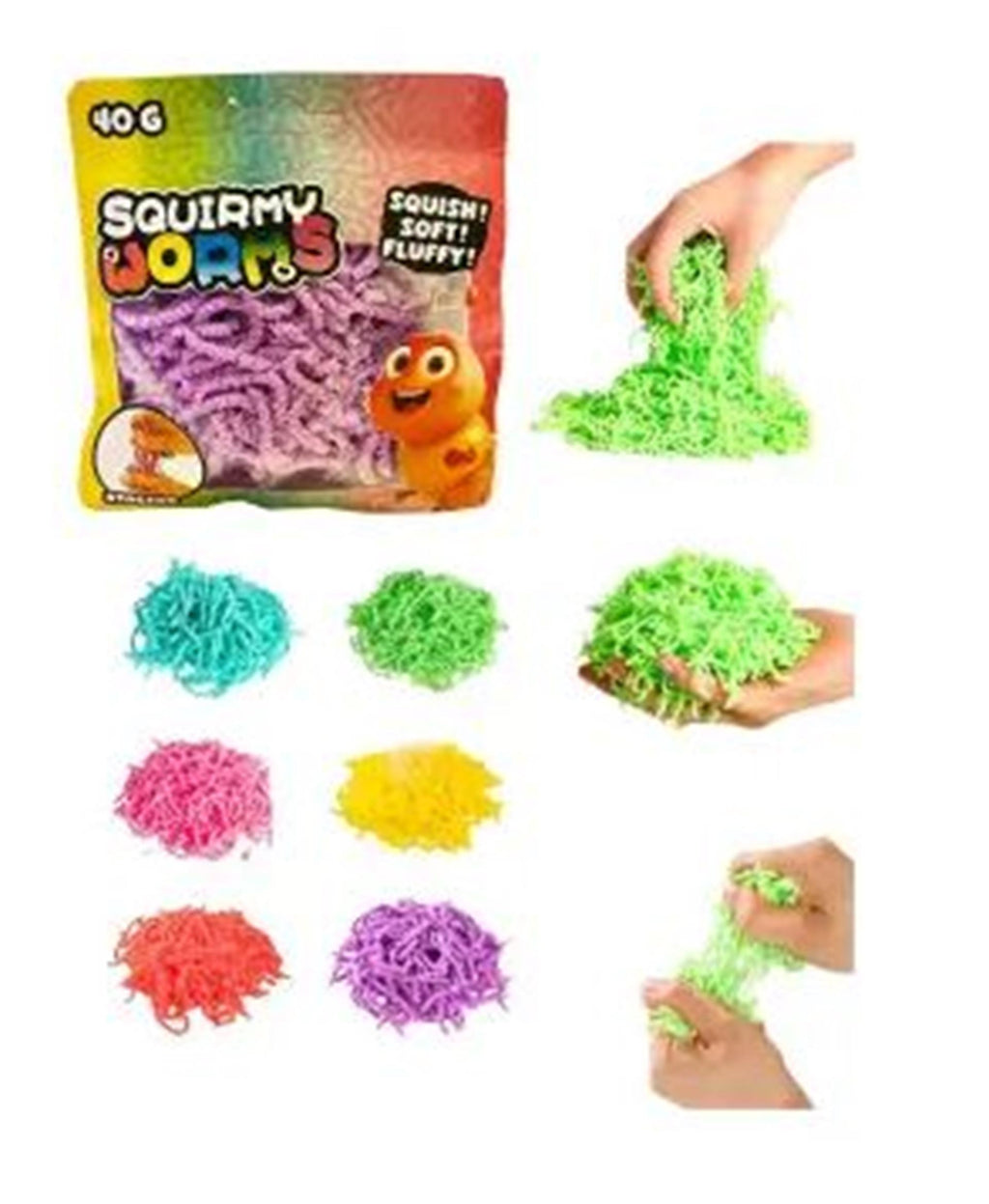 Johntoy squirmy wormen 40 grams in zak