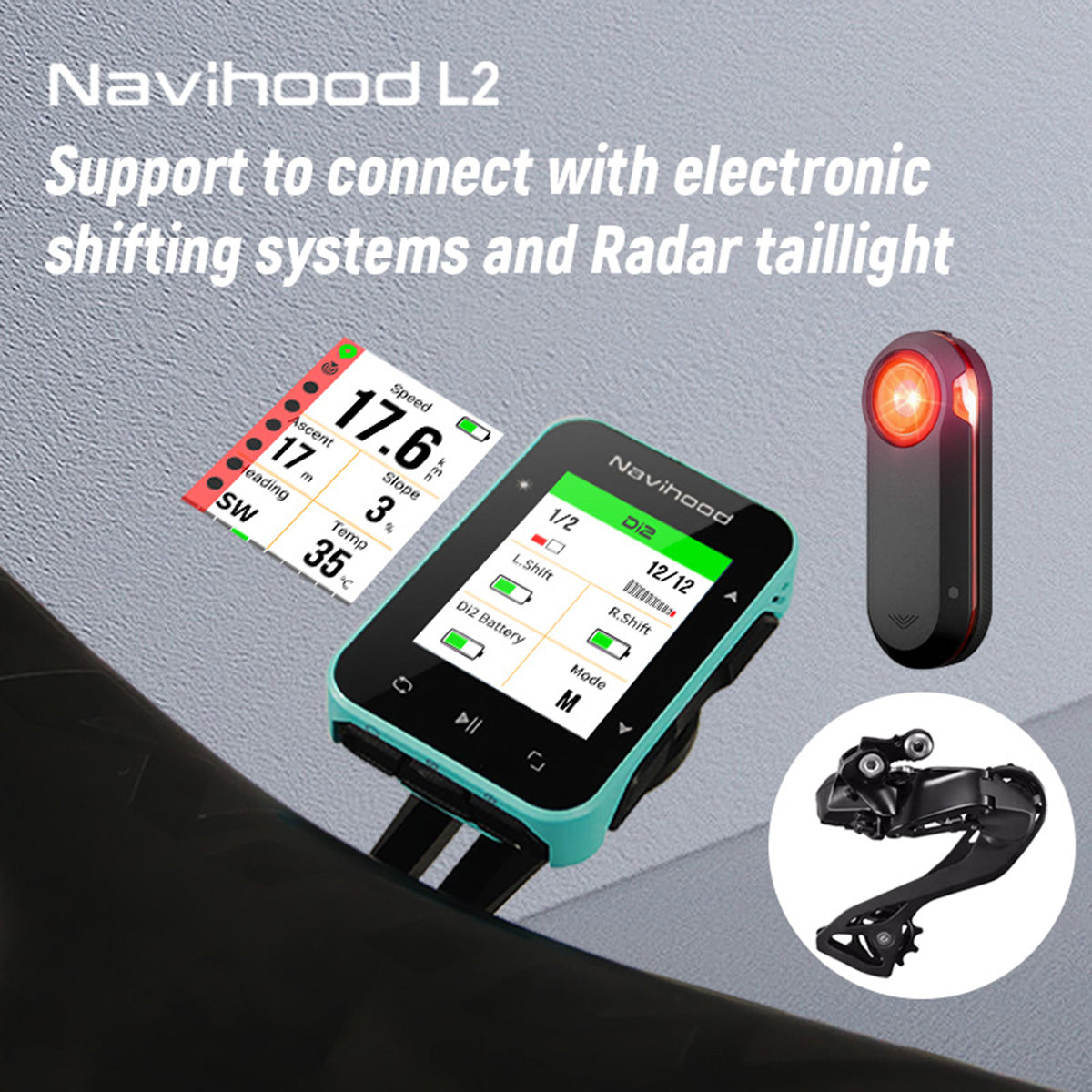 Navihood fietscomputer gps navigatie l2