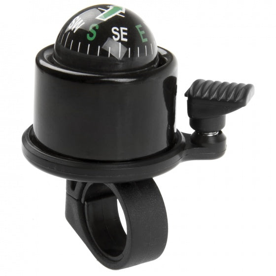 M-wave aluminium bell black with compass and 360 ° turnable clapper