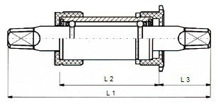 M-Wave Trapas JIS 122,5 x 27,5 mm zilver