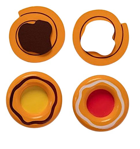 Mamamemo Deens gebak junior 6 cm hout oranje bruin 4-delig
