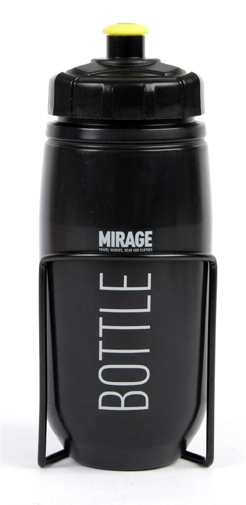 Mirage Bidon met houder 600 ml zwart