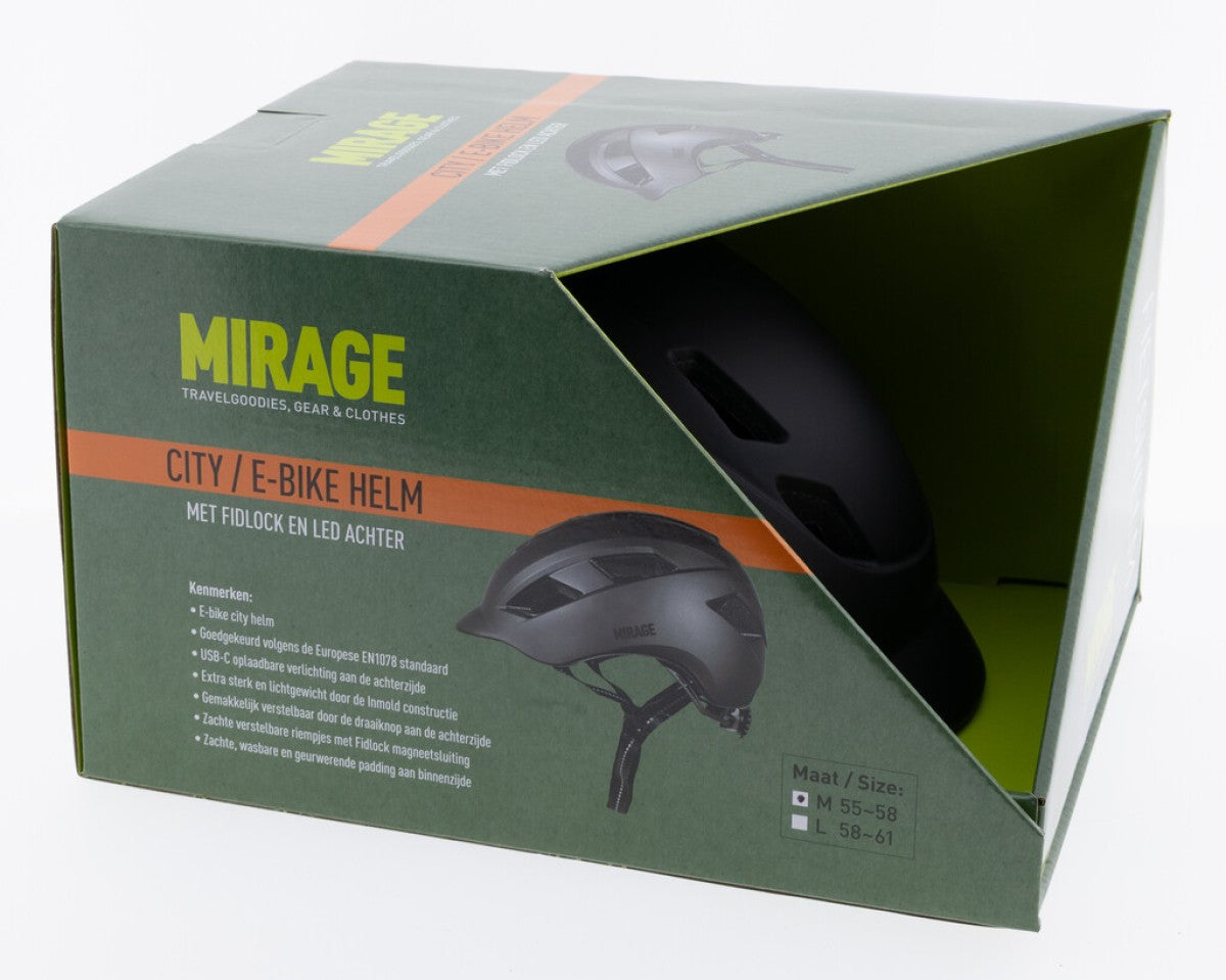 Buzaglo - Buzaglo urban helm e-bike led 58-61cm mat zwart