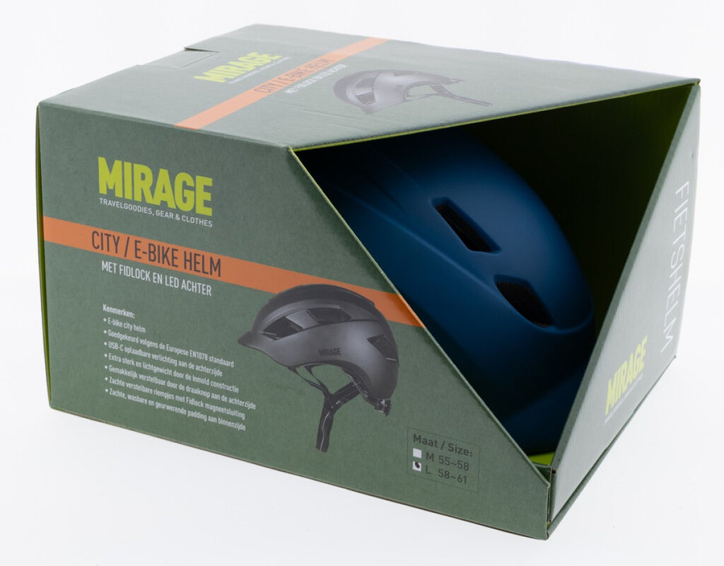 Buzaglo - Buzaglo urban helm e-bike led 58-61cm mat blauw